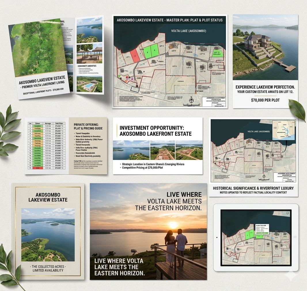 Lakeside land at akosombo for a lake house